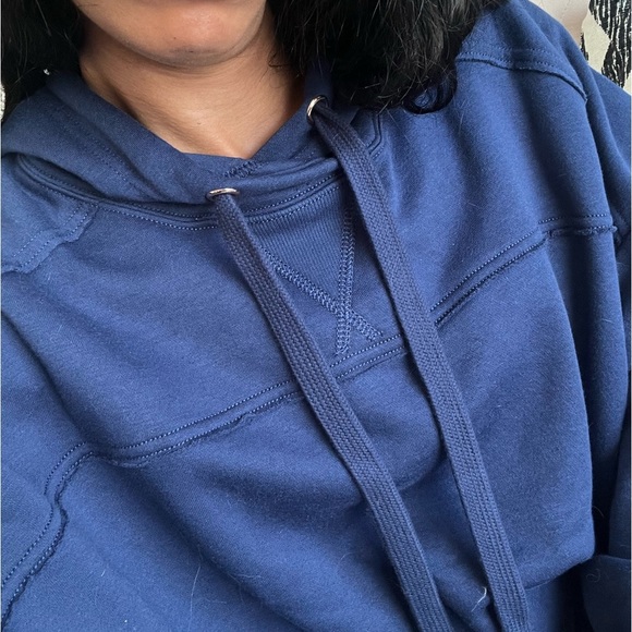 Savage X Fenty Royal Boss Blue Longsleeve Oversized Xssential Drawstring Hoodie - Picture 11 of 14